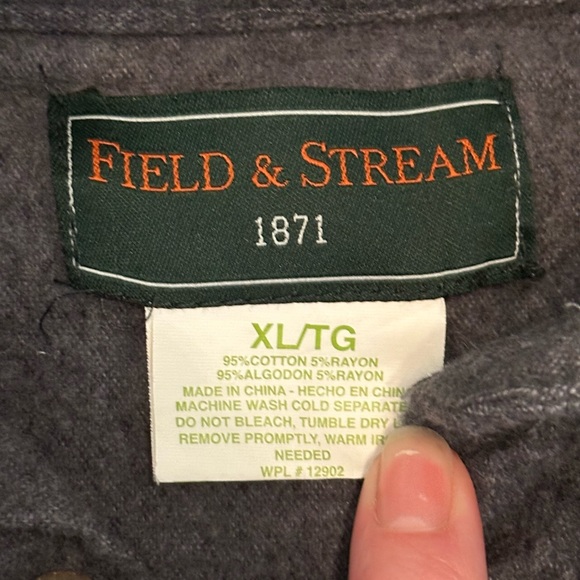 Field and Stream Grey Flannel Shacket Long Sleeve Shirt Jackets XL Outdoors - Picture 3 of 6